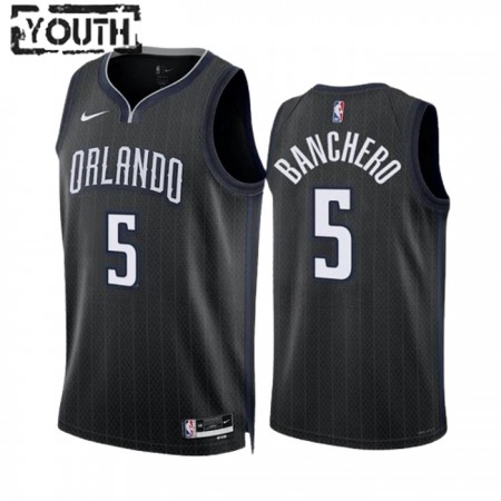 Dres Orlando Magic Paolo Banchero 5 Nike 2022-23 City Edition Crno Swingman - Dječji